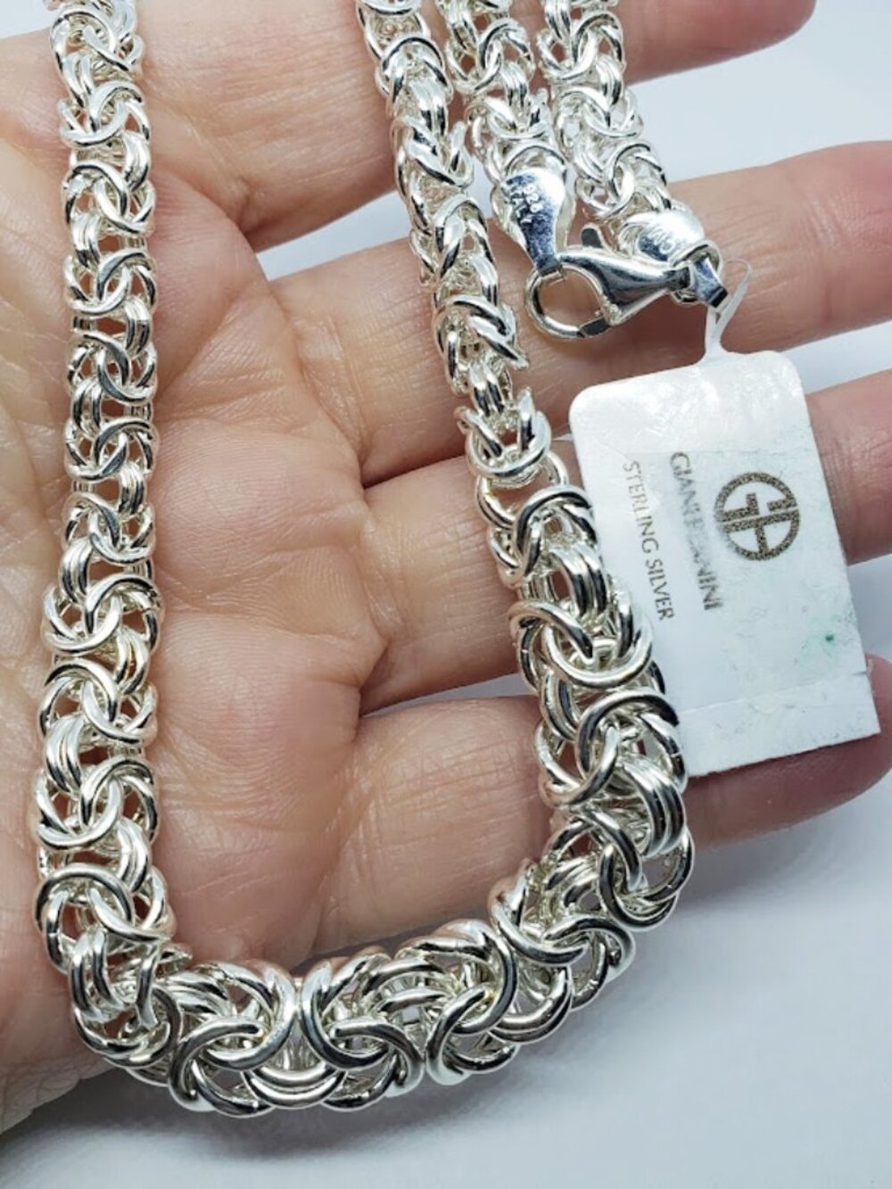 NWT Giani Bernini Sterling Silver Byzantine Link Collar Necklace 17 Inch